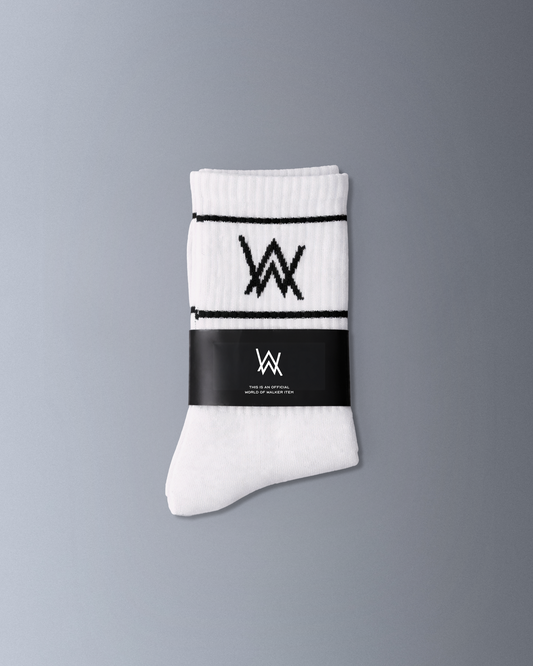 Logo Sport Socks - White – official Alan Walker Socks