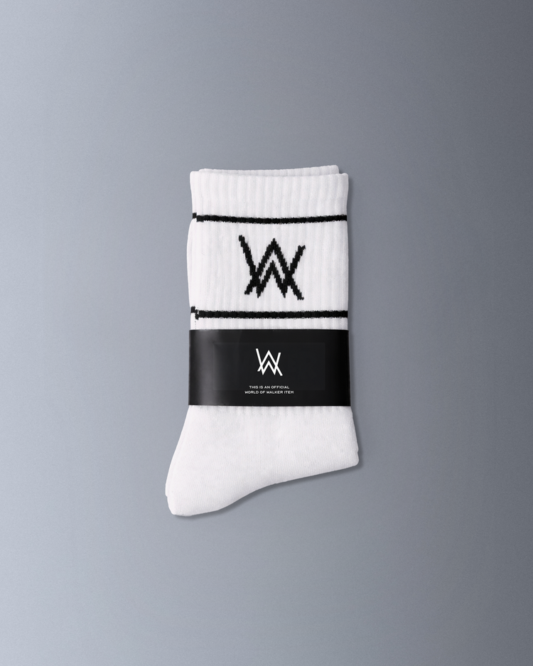 Logo Sport Socks - White – official Alan Walker Socks