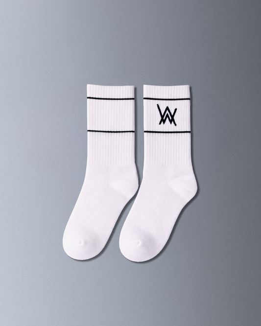 Logo Sport Socks - White – official Alan Walker Socks (view 2)
